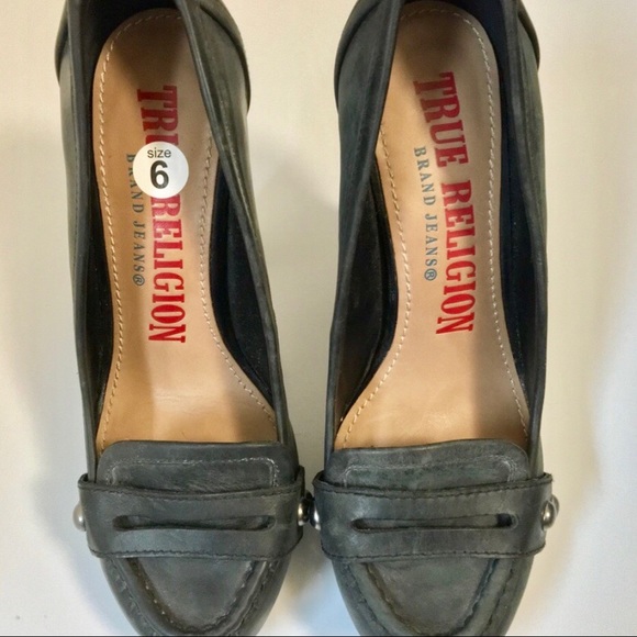 True Religion Black Heels Size 6M - Picture 2 of 4